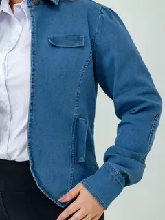 Jaqueta/Bolero Jeans Mangá Longa - comprar online