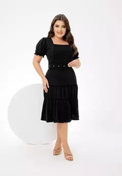 Vestido Cecília Preto - Acompanha Cinto