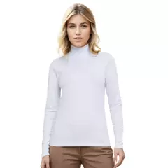 Blusa Manga Longa Crepe Gola Alta - comprar online