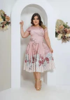 Vestido Midi Rosa Musical - Acompanha Cinto