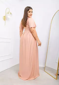 Vestido Longo Bella Rosa - Manga Flare na internet