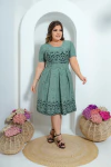 Vestido Midi Nádia Verde Claro - Moda Modesta