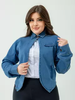 Jaqueta/Bolero Jeans Mangá Longa - comprar online