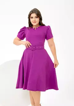 Vestido Pérola Fúcsia - Acompanha Cinto - loja online