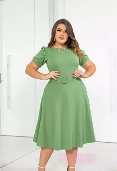 Vestido Pérola Verde Abacate - Acompanha Cinto - comprar online