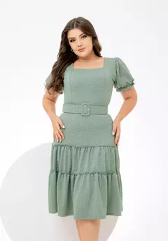 Vestido Cecília Verde - Acompanha Cinto - comprar online