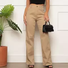 Calça Wide Leg Sarja Cintura Alta - comprar online