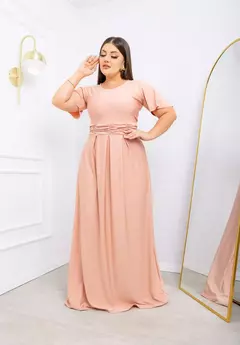 Vestido Longo Bella Rosa - Manga Flare