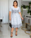 Vestido Midi Nádia Branco - Moda Modesta
