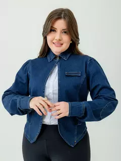 Jaqueta/Bolero Jeans Mangá Longa