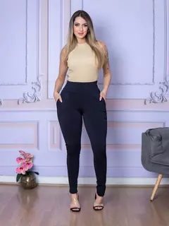 Calça Legging Flanelada com Bolso - Veste Pronto