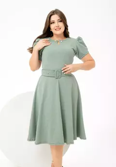 Vestido Pérola Verde Claro - Acompanha Cinto - loja online