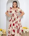 Vestido Longo Estampa Florida com Pontas Assimétricas