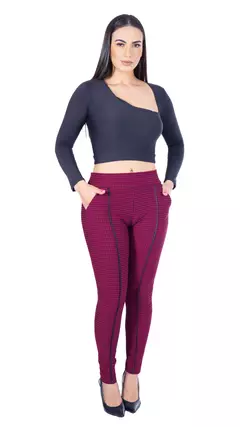 Calça Legging Xadrez Jacquard com Bolso - loja online