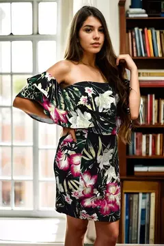 Vestido Curto Babado Ciganinha Floral - loja online