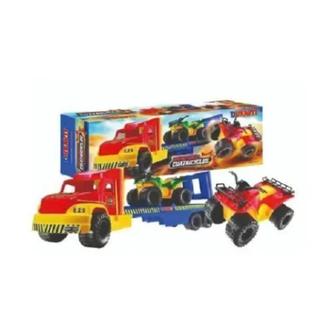 (COD: 446) CAMION GRANDE RAMPA + 2 CUATRICILOS DURAVIT CJ