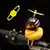 Bicicleta pequeno pato amarelo hélice capacete de pé pato quebrado vento na internet