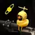 Bicicleta pequeno pato amarelo hélice capacete de pé pato quebrado vento
