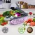 Picador vegetal multifuncional com alça, grelha de comida, fatiador vegetal. - Como Compras
