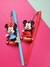 Caneta Minnie e Mickey com chaveiro - tinta preta - quantidades na descrição - La Doria Etc
