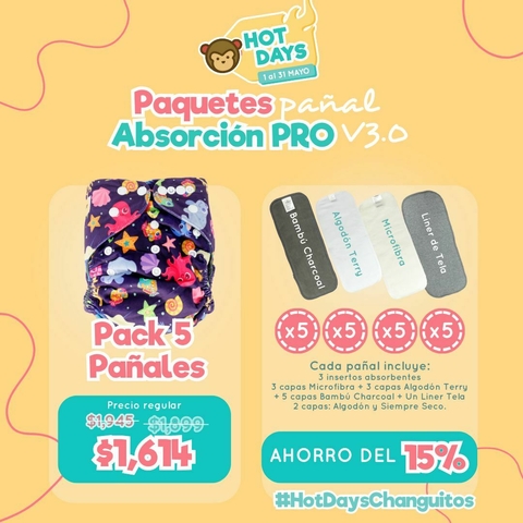 Pack 5 pañales Changuitos - comprar en línea