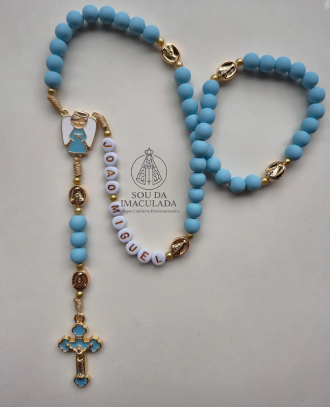 TERÇO INFANTIL PERSONALIZADO AZUL MD011 - comprar online