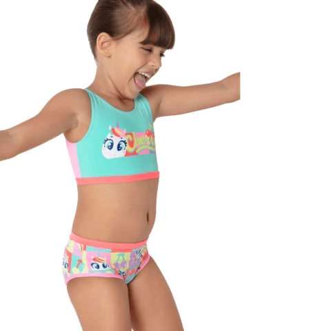 Biquíni Menina Com Proteção Solar Unicórnio Cherry - comprar online