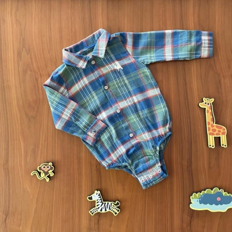 Body Camisa em Flanela Xadrez Dante - comprar online