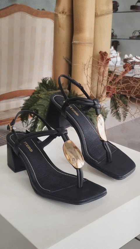 367907 SANDALIA SALTO COURO ATANADO NAPOLI PTO/OURO 34 - comprar online