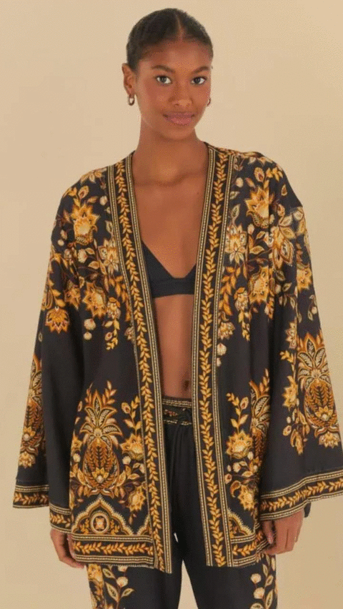 339496 KIMONO MOLETOM FLORA ABACAXI - comprar online