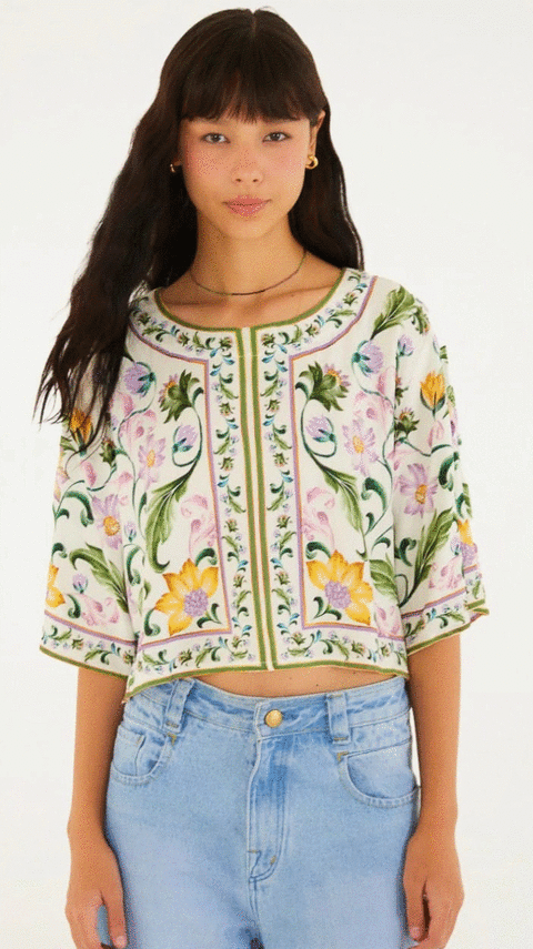 350585 TSHIRT CROPPED AZULEJARIA