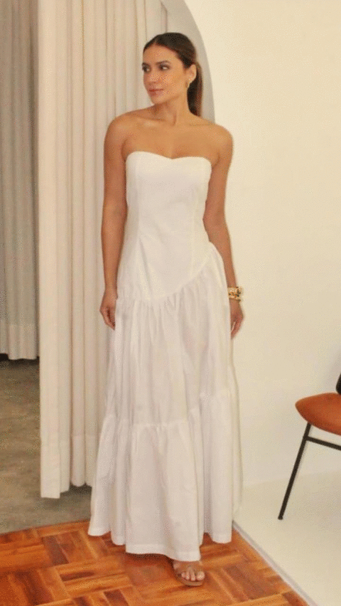 345889 VESTIDO SEM ALCA FRANZIDO - comprar online