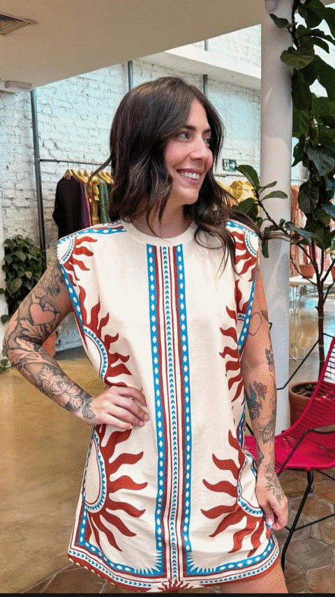 338060 VESTIDO CURTO OMBREIRA LENCO SOLAR