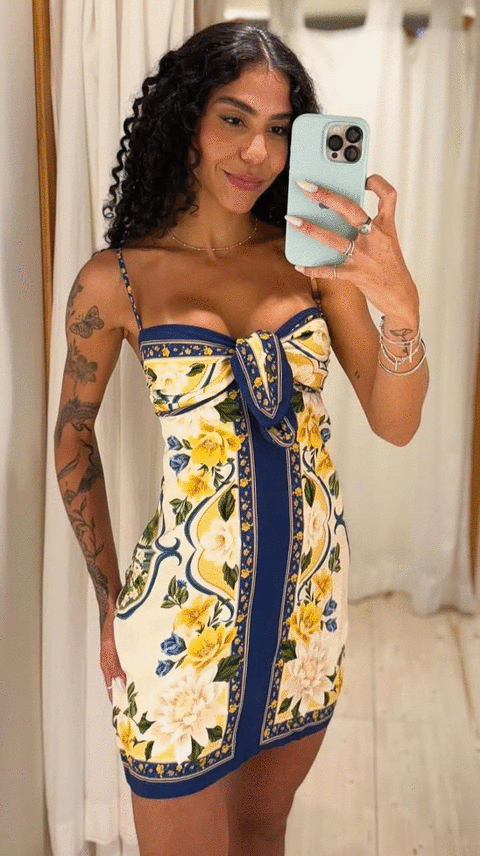 345549 VESTIDO CURTO LENCO FLOR DO RIO - comprar online