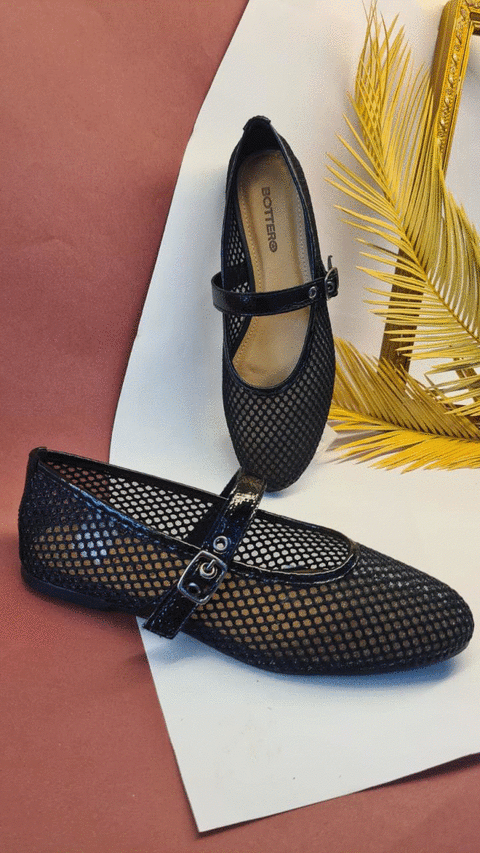 567588 SAPATO COURO VERNIZ SHOW/TELA PTO/PTO 34