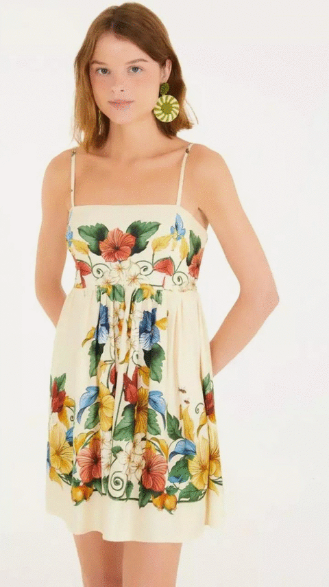 VESTIDO CURTO TROPICALZINHO LENCO
