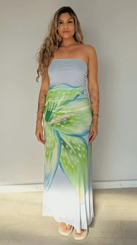 351500 VESTIDO TULE LIRIO TROPICAL