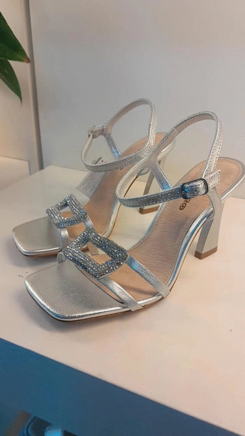 355304 SANDALIA SALTO COURO METALIZADO ROMA PRATA 34 - comprar online