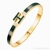 Pulsera H de acero inoxidable 316L enchapado en oro 18k
