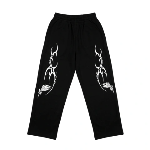 Baggy jogger estampado color negro