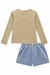 CONJUNTO DE BLUSA EM CANELADO E SHORTS EM JEANS - Arco-íris Divertido Boutique