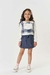 CONJUNTO DE BLUSA EM COTTON COLETE EM PELO XADREZ S SHORT SAIA EM COTTON JEANS - comprar online