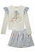 CONJUNTO DE BLUSA EM COTTON E SAIA EM SUPER CETIM na internet