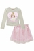 CONJUNTO DE BLUSA EM COTTON E SAIA EM TULE PAETÊ BORDADO na internet
