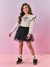 CONJUNTO INFANTIL MENINA BLUSA E SAIA EM TULE PRETO MUNDO CINTI