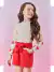 CONJUNTO INFANTIL MENINA BLUSA E SHORT CORAÇÕES VERMELHO MUNDO CINTI - loja online