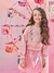CONJUNTO INFANTIL MENINA BLUSÃO E SAIA-SHORT HOLOGRÁFICO ROSA MUNDO CINTI