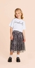 CONJUNTO T-SHIRT CONF E SAIA DE TULE FOIL ANIMAL PRINT - comprar online