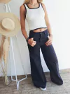 Pantalon super wide leg rigido - comprar online