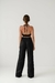 Calça Pantalona Preta em Linho Natural com Cós Alto - Eliza - Ayla Wear